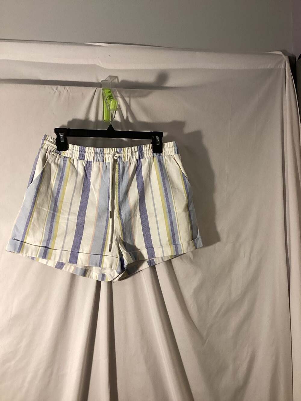 Forever 21 Women's Multi-Colored Striped Elastic Waist Drawstring Shorts